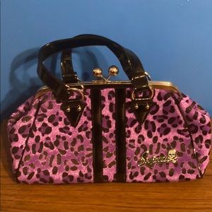 Sourpuss Purple Leopard purse